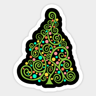 Doodle Christmas Tree-Light Green, Sticker